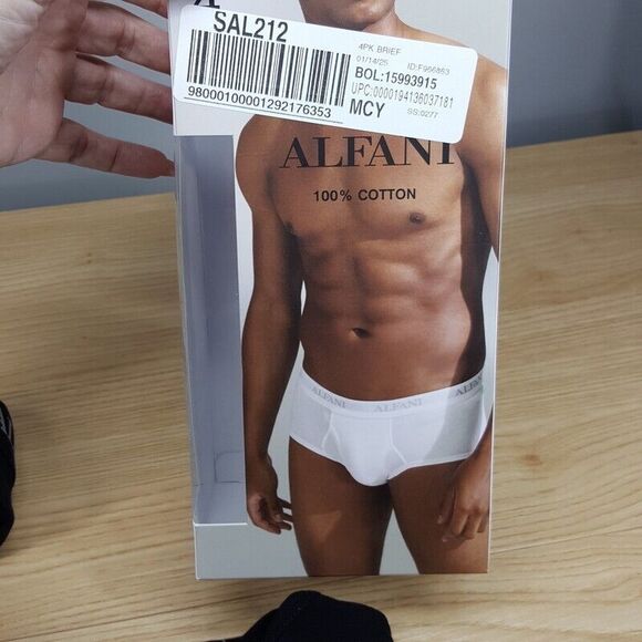 ALFANI Mens Briefs Small Black 4-Pack 100% Cotton Underwear - Picture 4 of 5